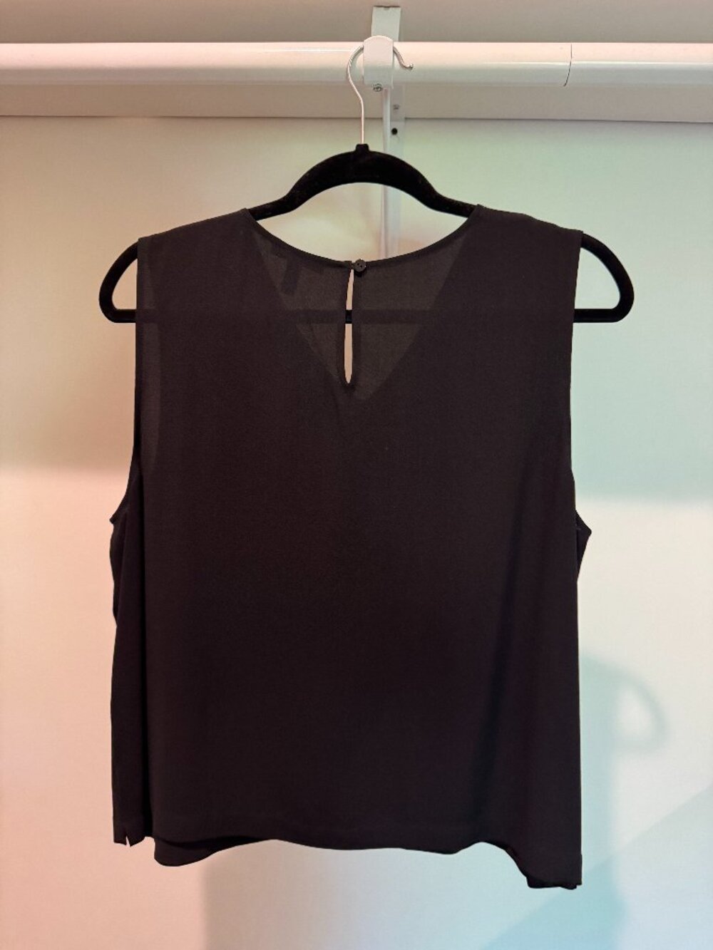 Eileen Fisher Silk Georgette Crepe Top - Picture 4 of 5